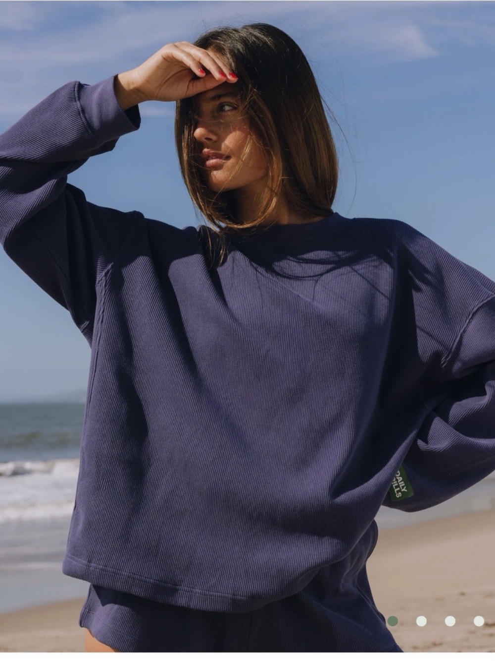 Daily Drills Navy Ribbed Pullover Sweatshirt